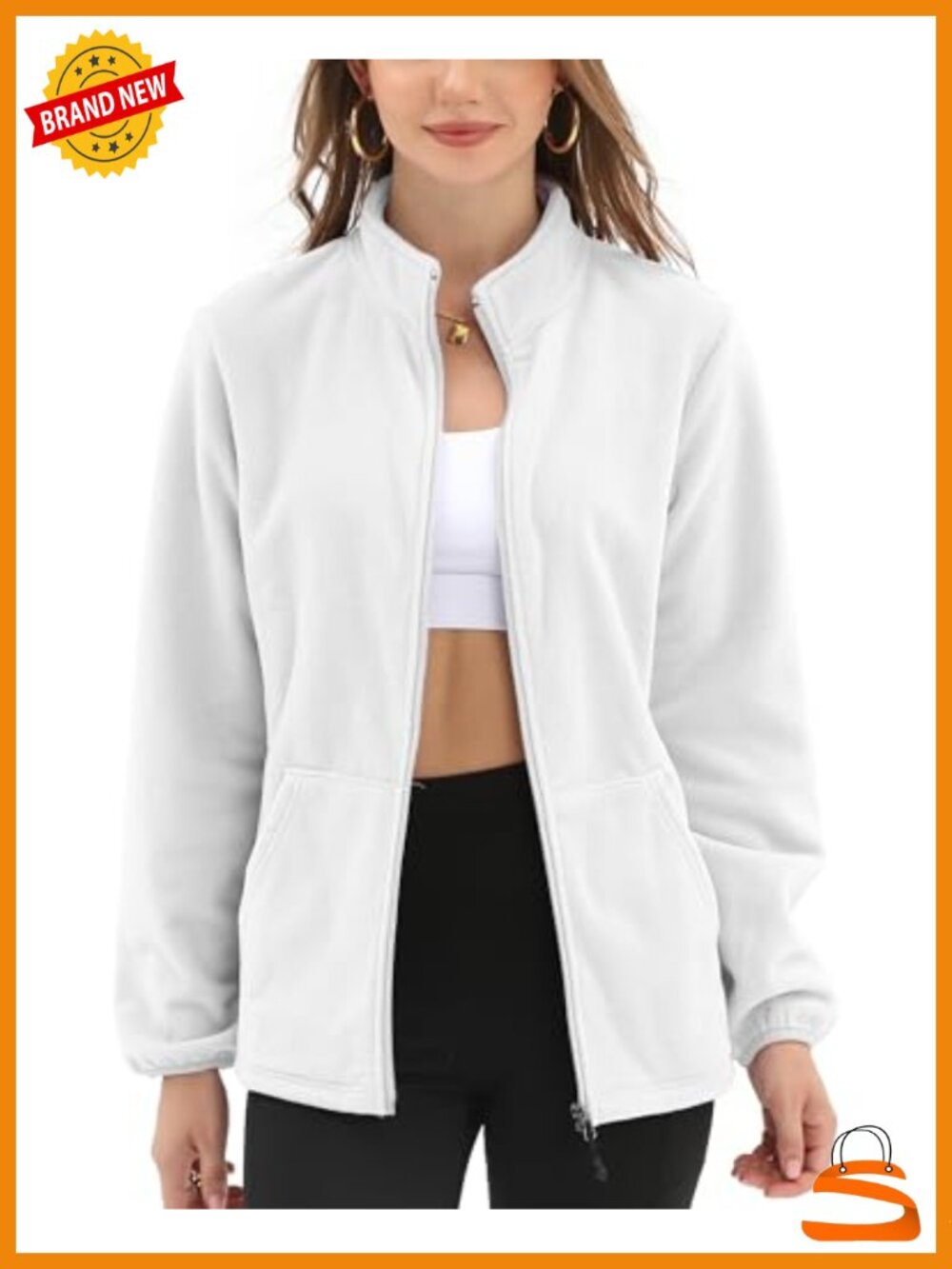 Microfleece Fleece Jacket Full Zip 6 Pockets Stand Collar